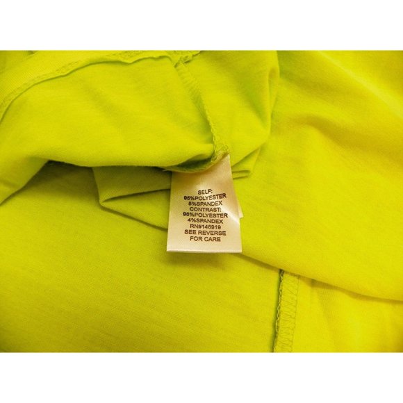 Jessica Simpson Top Junior Short Sleeve Mesh Insert Shirt Electric Lime M - Picture 5 of 10